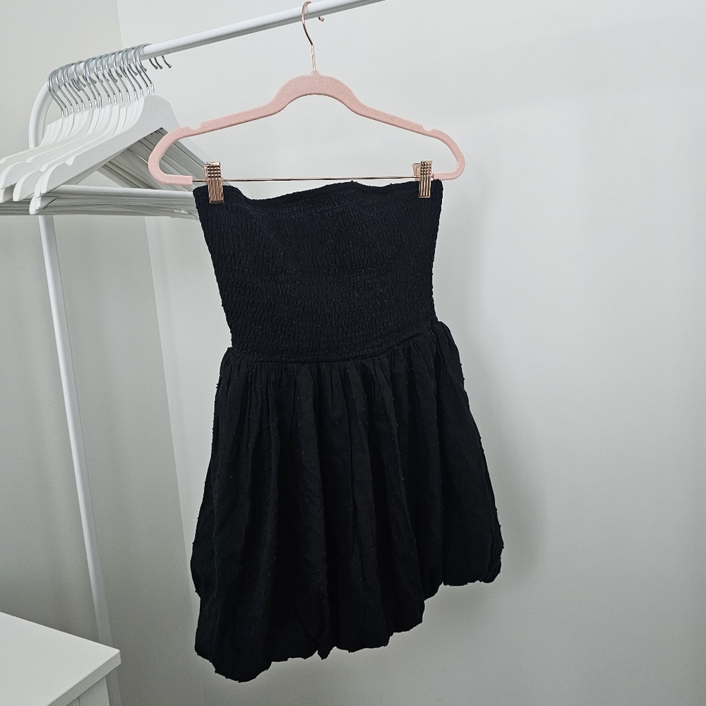Princess Polly Balloon Hem Strapless Black Dress